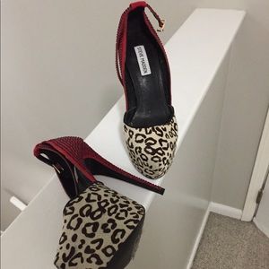 Steve Madden Red and Leopard Heels